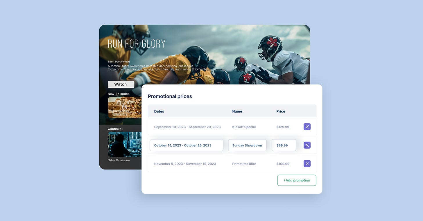 Promotional prices - seasonal subscriptions