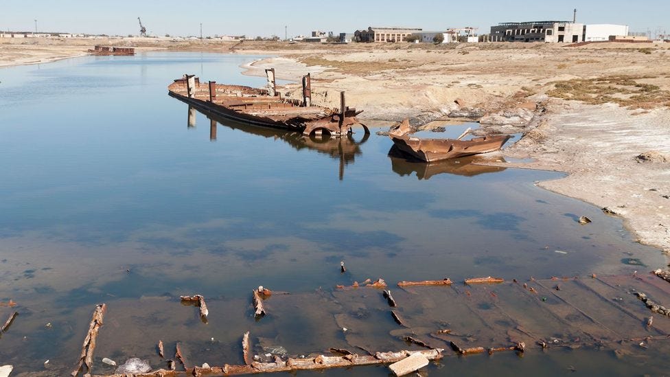 The Soviets diverted the rivers that once fed the Aral Sea to grow cotton, which they called "white gold" (Credit: iStock) The Soviets diverted the rivers that once fed the Aral Sea to grow cotton, which they called "white gold" (Credit: iStock)