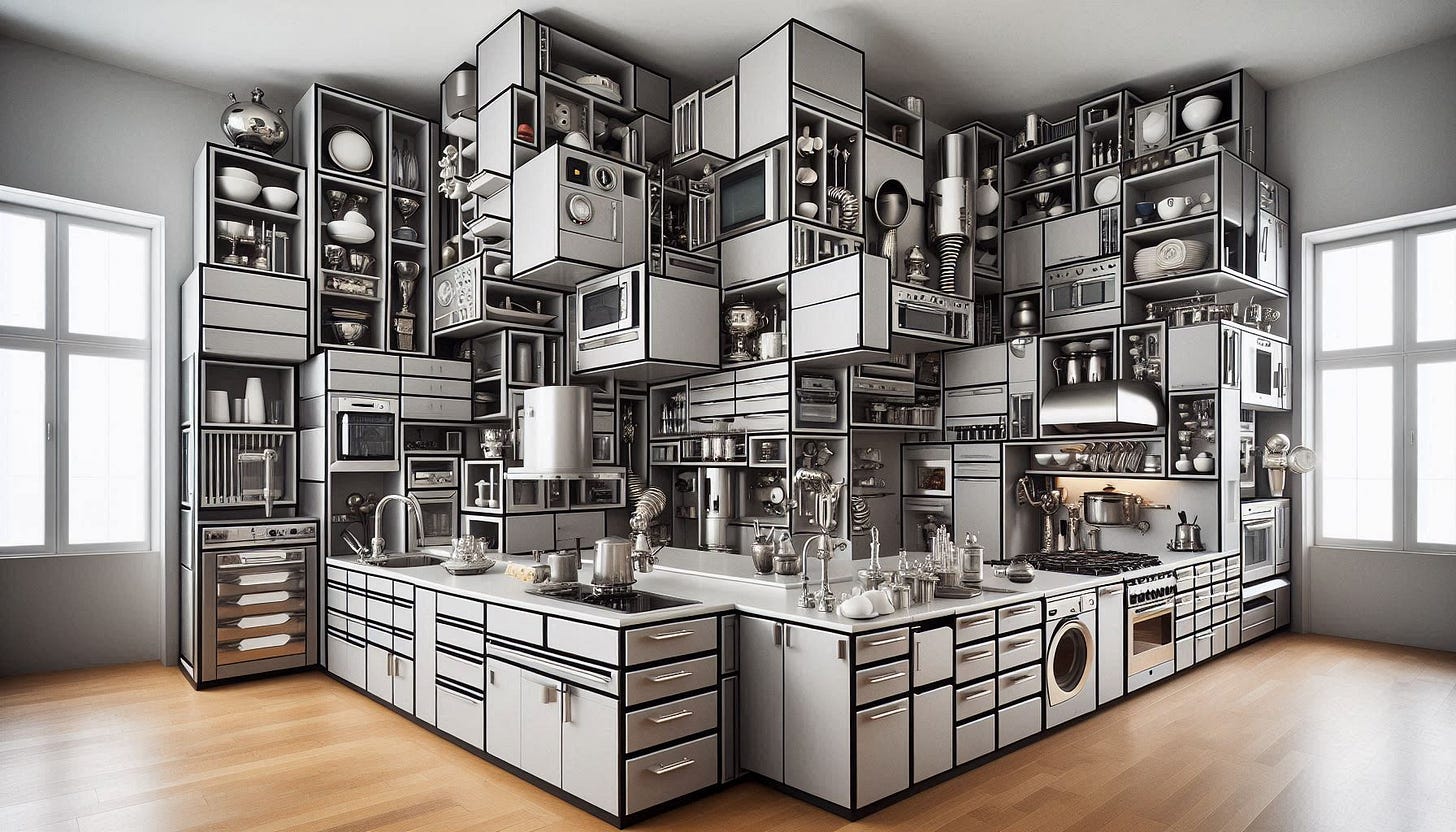 An AI generated image of Escher’s kitchen