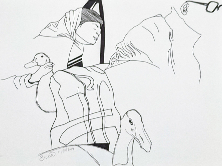 Drawings by Erica, in 2019.