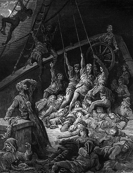 The dead sailors rise up and start to wo - Gustave Doré as art print or  hand painted oil.
