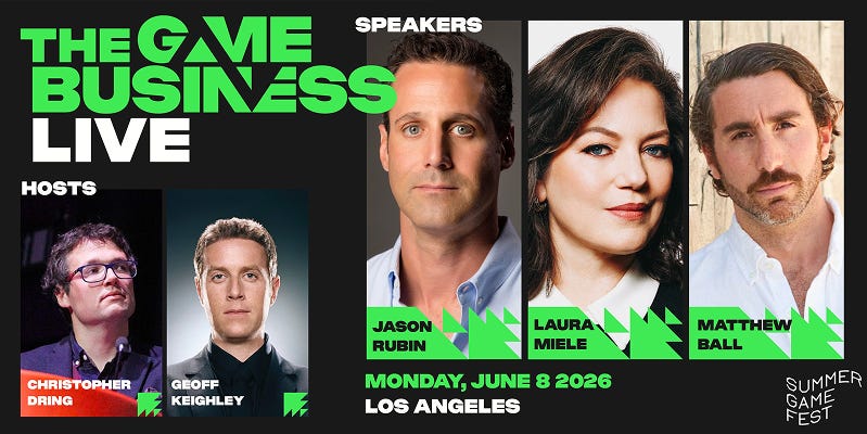 Reminder: The Game Business paid subscribers can come to our live event for free*