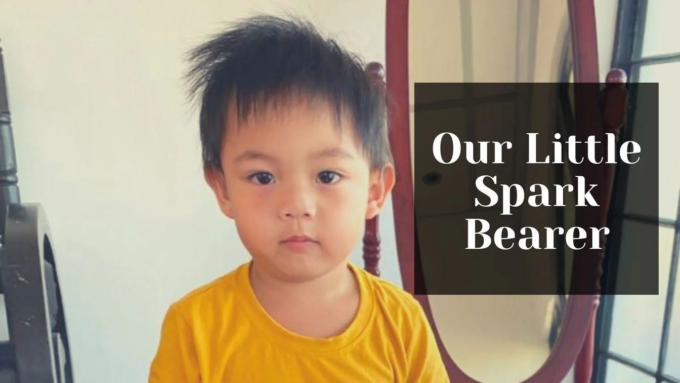 Our little spark bearer Our little spark bearer