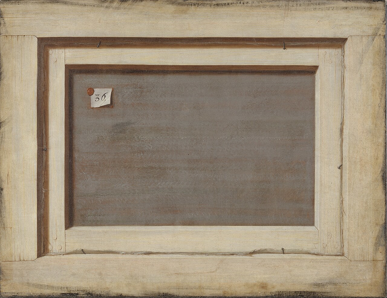 A painting of the plain wooden back of a canvas A painting of the plain wooden back of a canvas