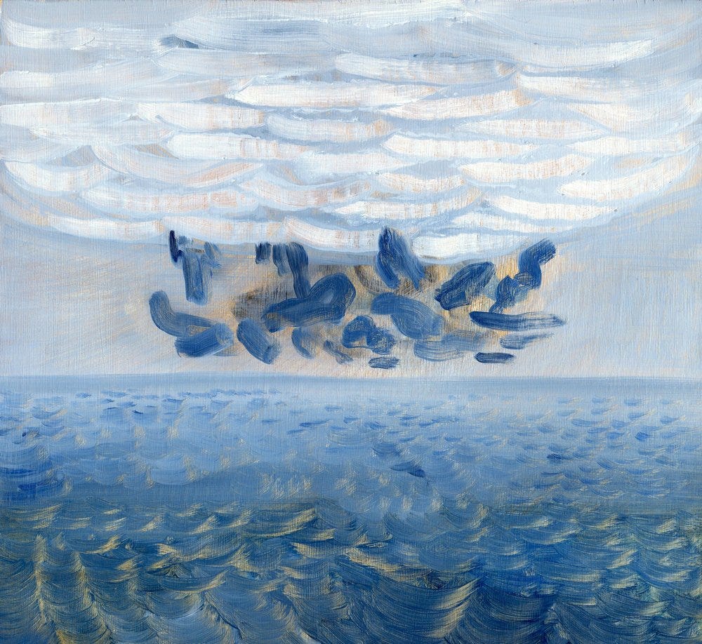 The Channel, oil on birch, 31 x 33 cm