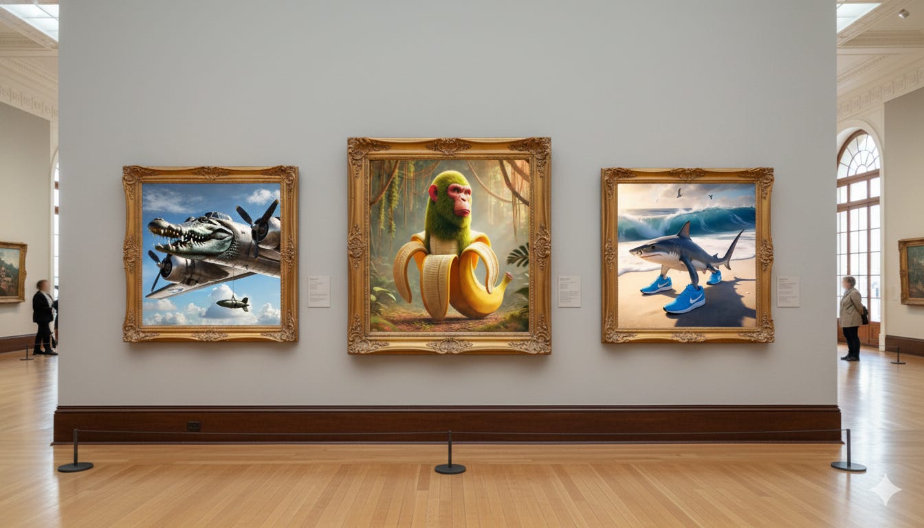 What is Italian Brainrot? Imagine generative‑AI tools being used to mash animals, everyday objects and pseudo‑Italian names into absurd characters. For example: a crocodile‑headed bomber plane called “Bombardino Crocodilo”, or a ballerina with a cappuccino cup for a head named “Ballerina Cappuccina”. These emerge in short‑form videos (TikTok, Instagram) with text‑to‑speech Italian voice‑overs saying nonsense phrases. It’s not elegant, it’s messy — and there’s the point.