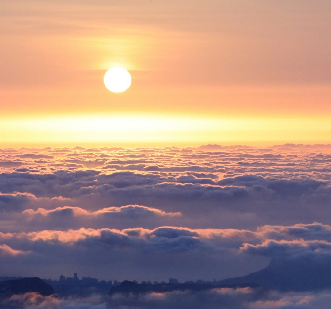 orange skies under sun