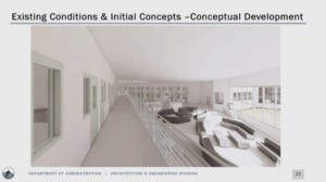 A concept mock-up of what the inside of the three new housing units at MSP would look like. (Screenshot courtesy committee meeting) A concept mock-up of what the inside of the three new housing units at MSP would look like. (Screenshot courtesy committee meeting)