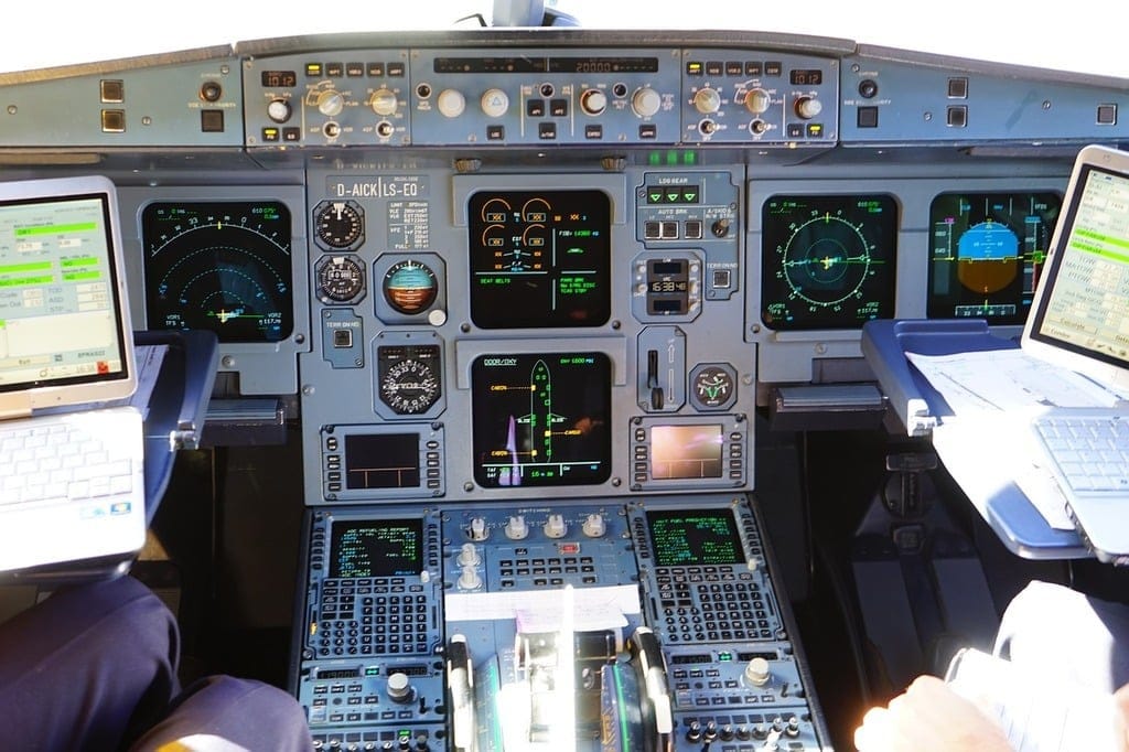 Cockpit avionics on a commercial aircraft