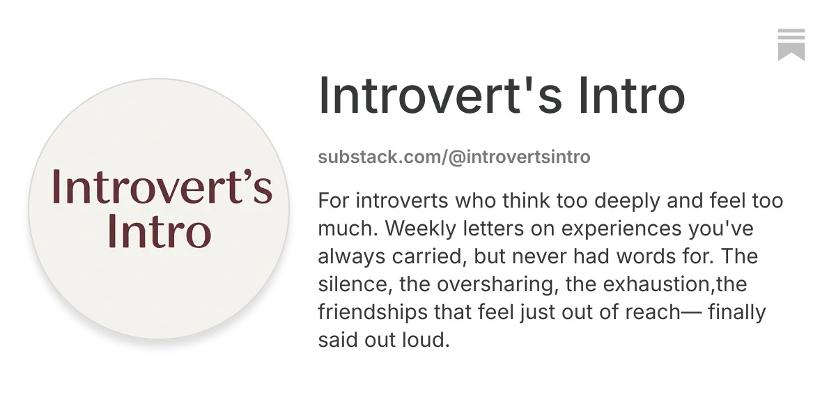 Introvert's Intro | Substack