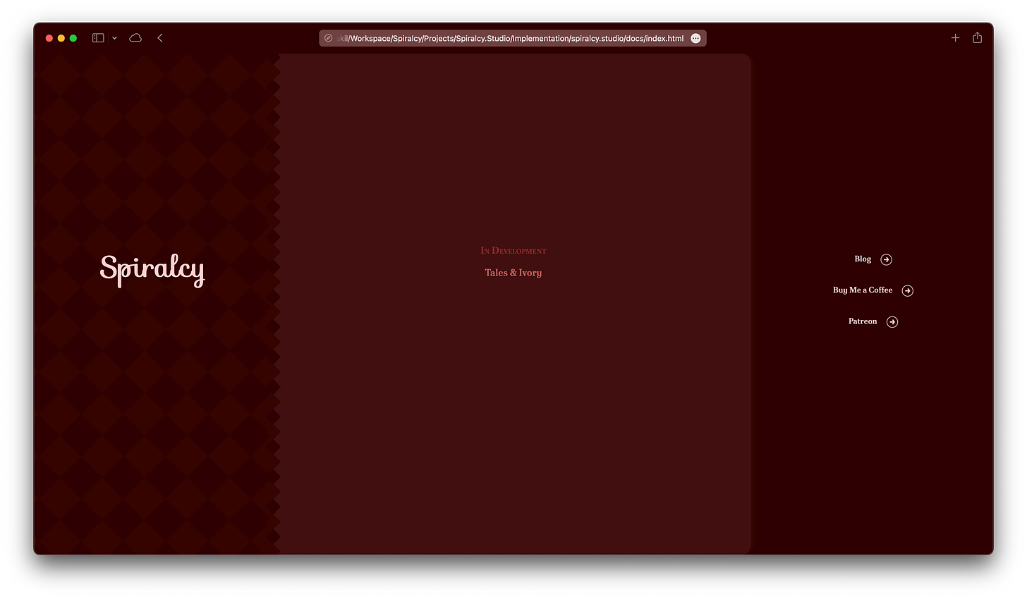 screenshot of the candidate revision spiralcy design