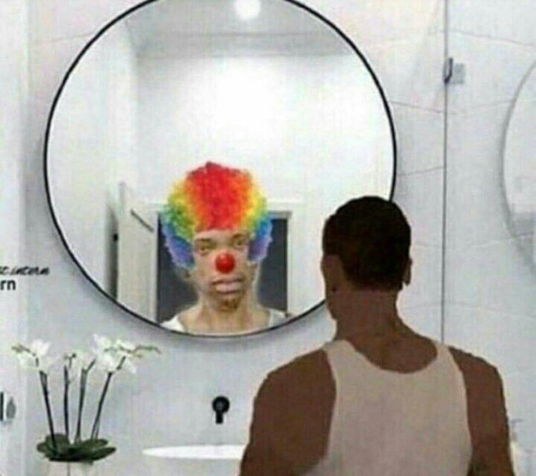 Clown meme mirror cj Blank Template - Imgflip Clown meme mirror cj Blank Template - Imgflip