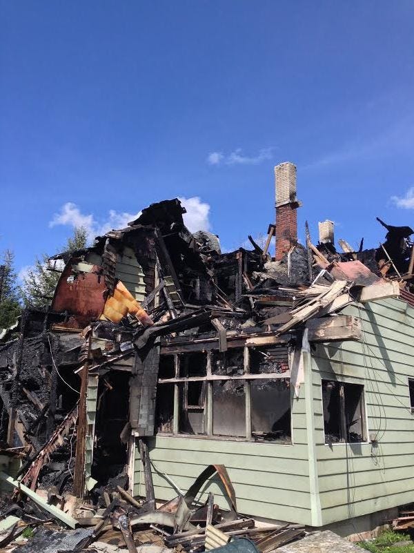 burned house