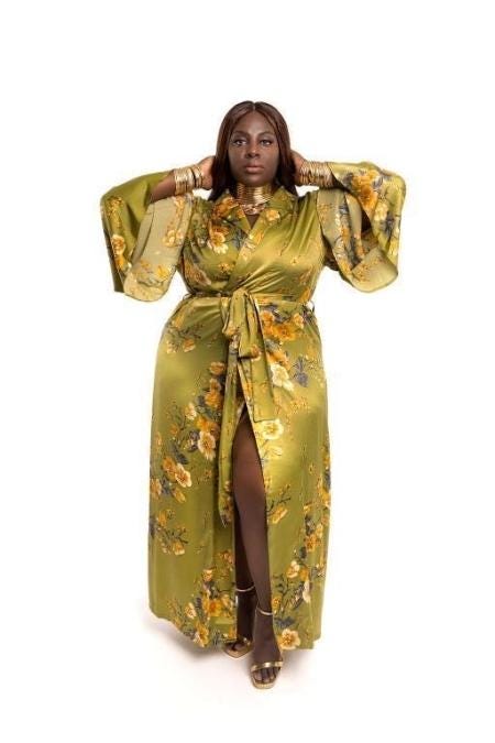 A Nigerian plus-size model poses.