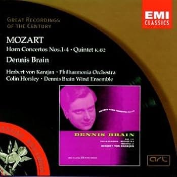 Wolfgang Amadeus Mozart, Herbert von Karajan, Philharmonia Orchestra, Dennis Brain, Colin Horsley, Dennis Brain Wind Ensemble - Mozart: Horn Concertos Nos. 1-4; Quintet - Amazon.com Music Wolfgang Amadeus Mozart, Herbert von Karajan, Philharmonia Orchestra, Dennis Brain, Colin Horsley, Dennis Brain Wind Ensemble - Mozart: Horn Concertos Nos. 1-4; Quintet - Amazon.com Music