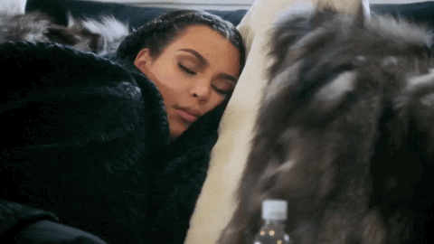 Kim Kardashian taking a nap.