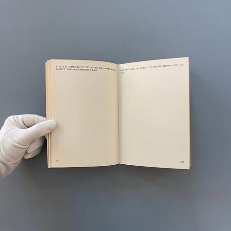 Lawrence Weiner: Works, Anatol AV und Filmproduktion, Hamburg, 1977 [Saint-Martin Bookshop, Bruxelles-Brussel. © Lawrence Weiner]