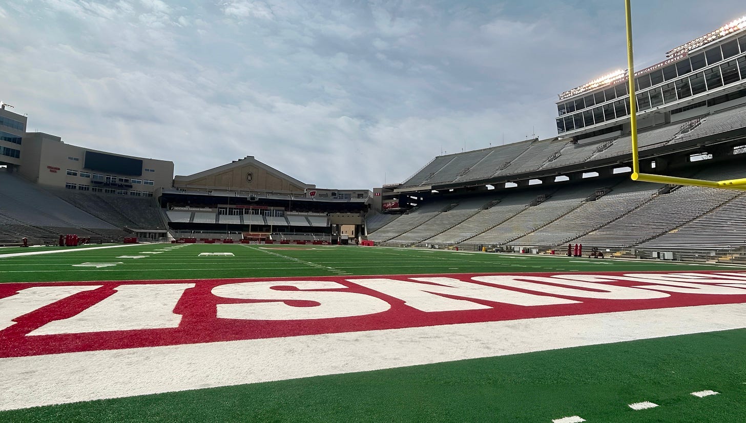 Camp Randall Stadium before a Wisconsin Badgers home football game Camp Randall Stadium before a Wisconsin Badgers home football game