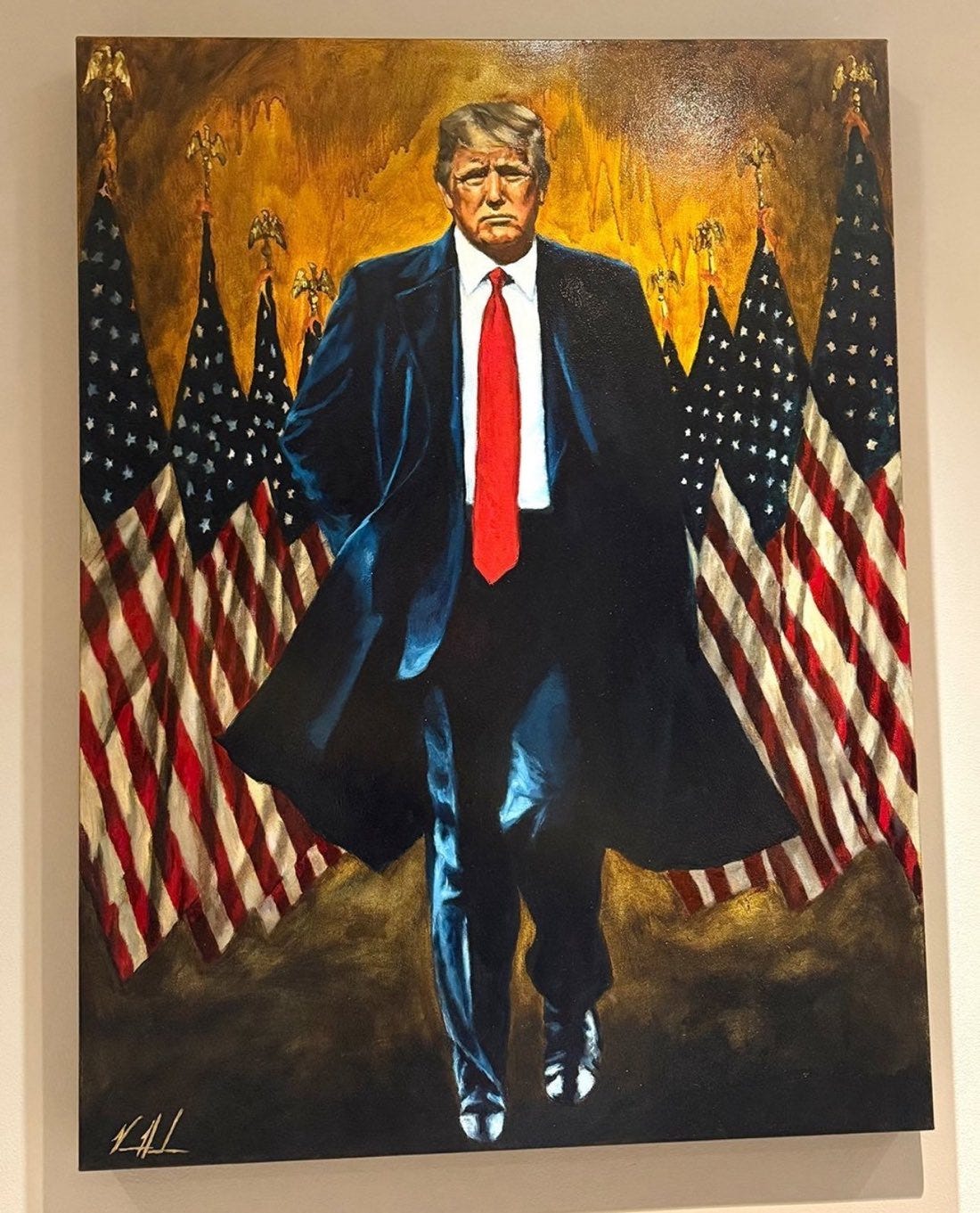 Maine on X: "Why is everything behind Trump on fire in his new portrait?  https://t.co/nc2b1iWH9b" / X
