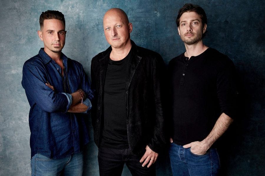 Leaving Neverland filmmakers Wade Robson, Dan Reed and James Safechuck. Leaving Neverland filmmakers Wade Robson, Dan Reed and James Safechuck.