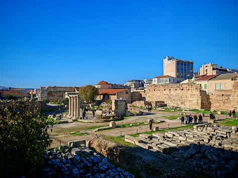 Pictures of Athens in a Winter day