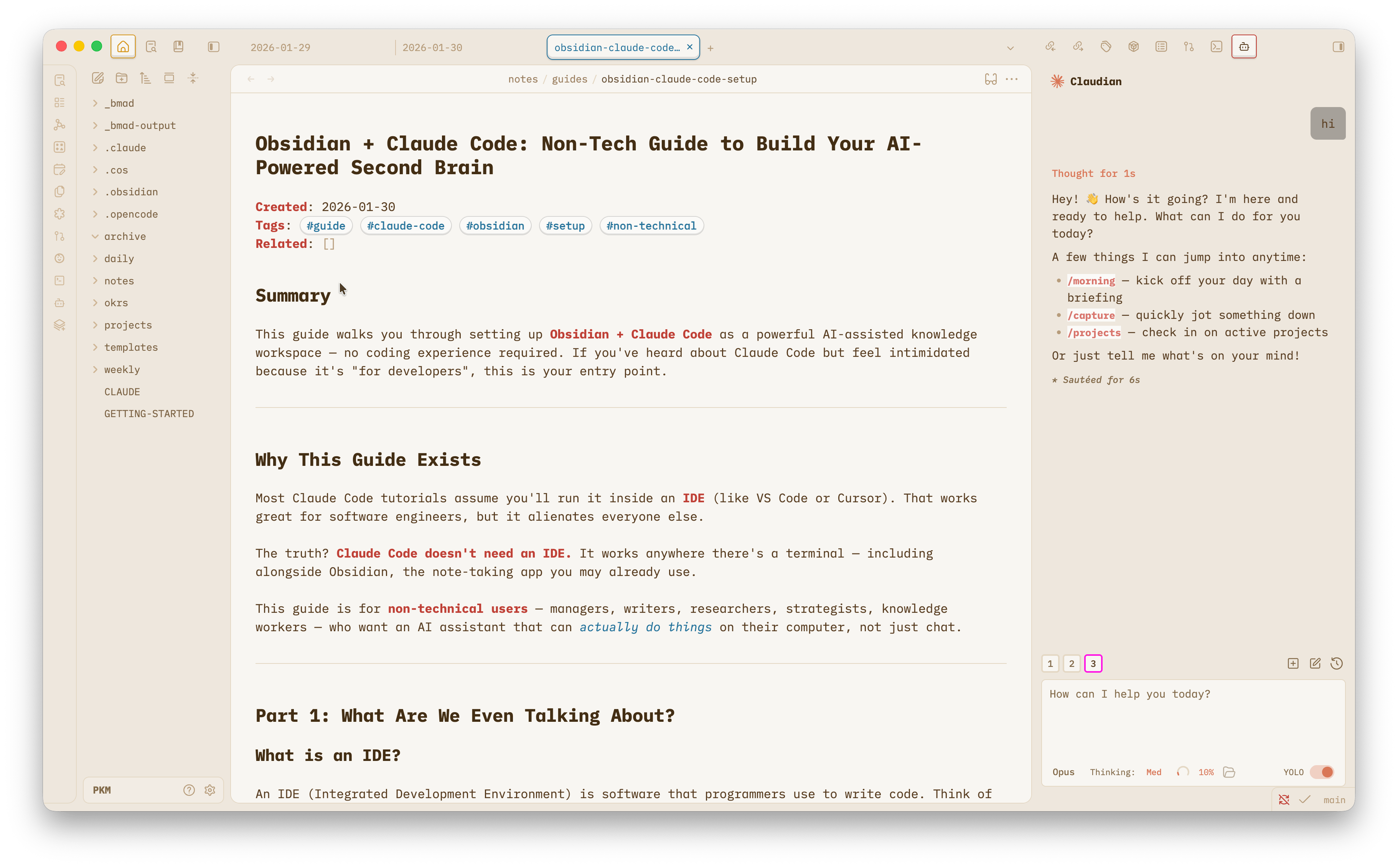 Obsidian + Claude Code: Non-Tech Guide to Build Your AI-Powered Second ...