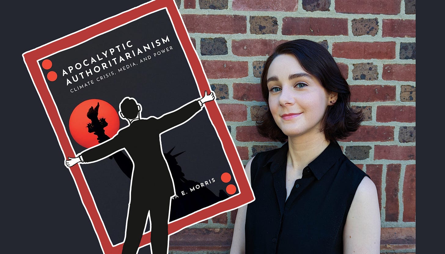 The cover of 'Apocalyptic Authoritarianism' and a profile photo of Hanna E. Morris.