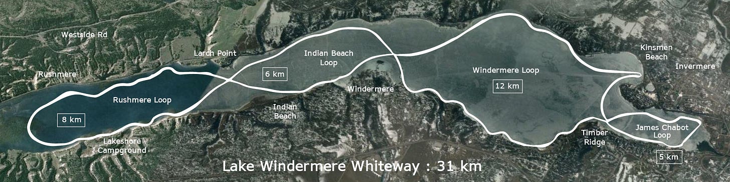 Lake Windermere Whiteway Map Invermere BC 