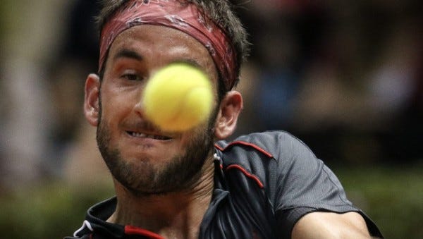 pablo cuevas smacks santiago giraldo balls hard for brasil tennis open 2015 pablo cuevas smacks santiago giraldo balls hard for brasil tennis open 2015