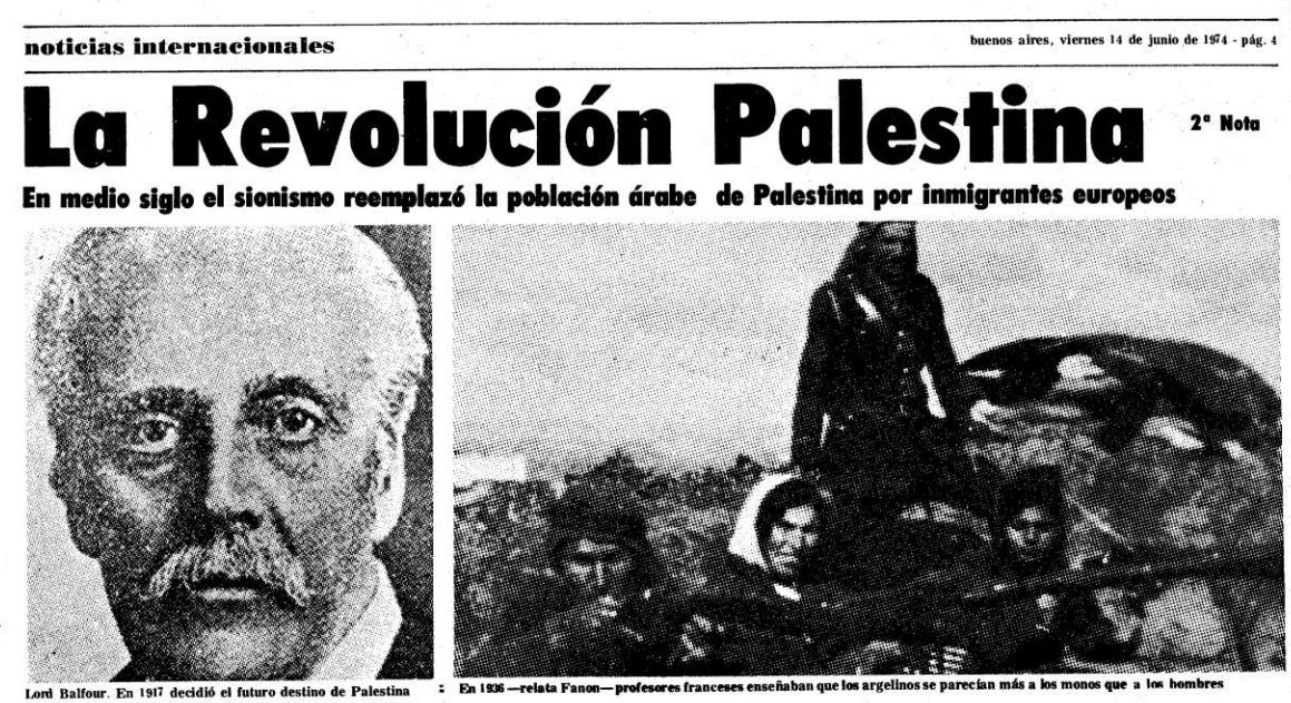 Original headline of Walsh's second Palestinian Revolution article