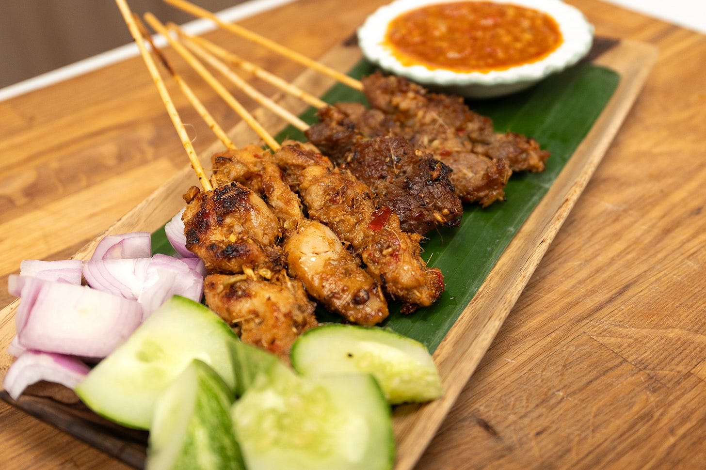 a plate of satay