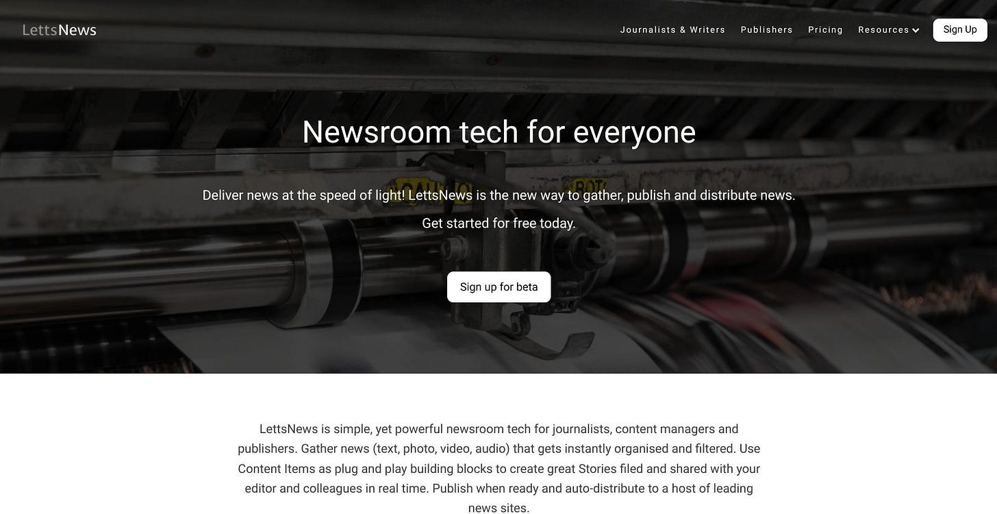 LettsNews homepage screenshot