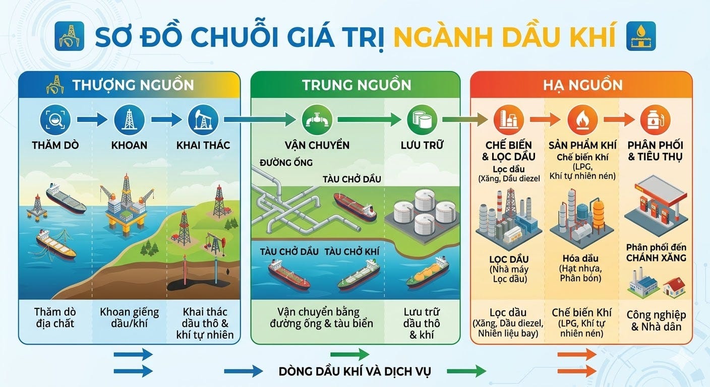 Giá xăng dầu biến động mạnh: Thấy gì về chuỗi giá trị ngành dầu khí Việt Nam ? Giá xăng dầu biến động mạnh: Thấy gì về chuỗi giá trị ngành dầu khí Việt Nam ?