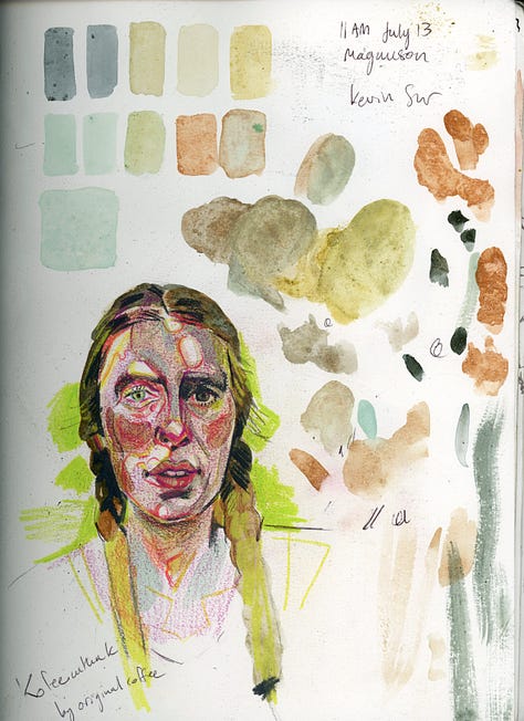 a collection of pages from Claire Donaldson's Sketchbooks