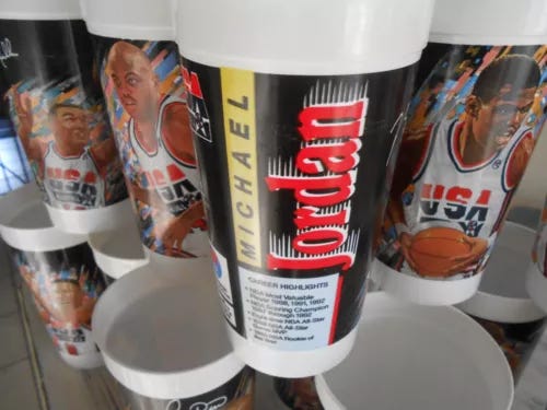 1992 McDonald's U.S. Olympic Dream Team Complete Set of 12 Drinking Cups Jordan - Picture 3 of 8