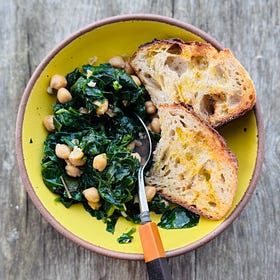 beans & greens & garlic toast