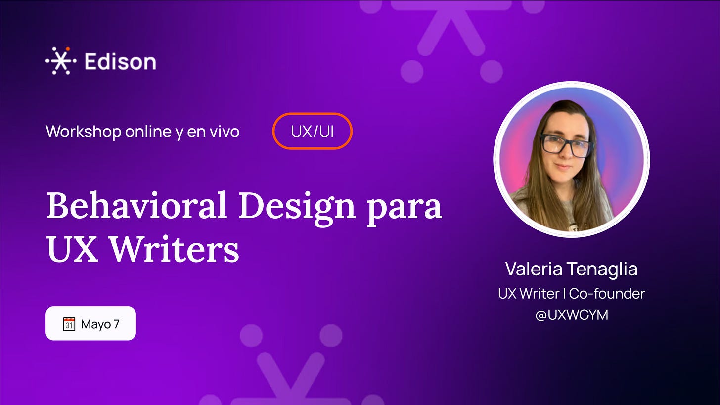 taller de behavioral design para ux writers