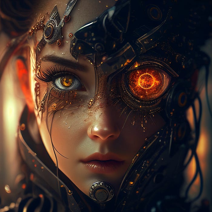 The beautiful human, cyborg known as FAITH.