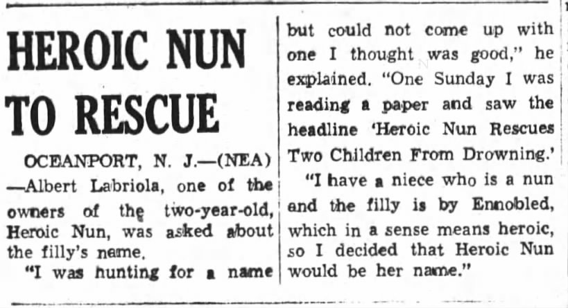 Heroic Nun horse