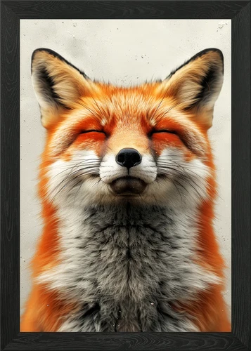 Smiling Fox Portrait Framed Wall Art Poster Canvas Print Picture - Picture 1 of 1 Smiling Fox Portrait Framed Wall Art Poster Canvas Print Picture - Picture 1 of 1