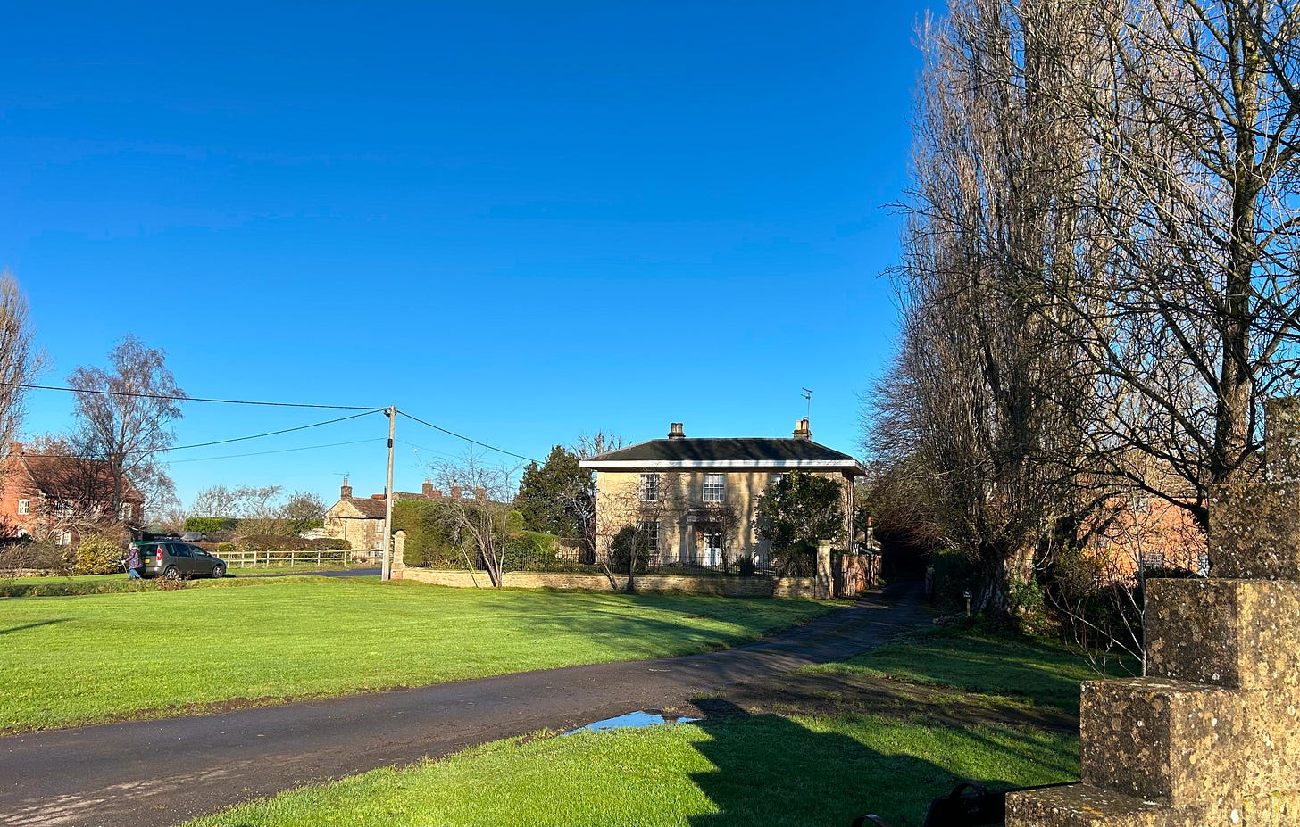 Tytherton House on the far side of the village green. Bathed in December sunshine. Photo: Roland MIllward Tytherton House on the far side of the village green. Bathed in December sunshine. Photo: Roland MIllward