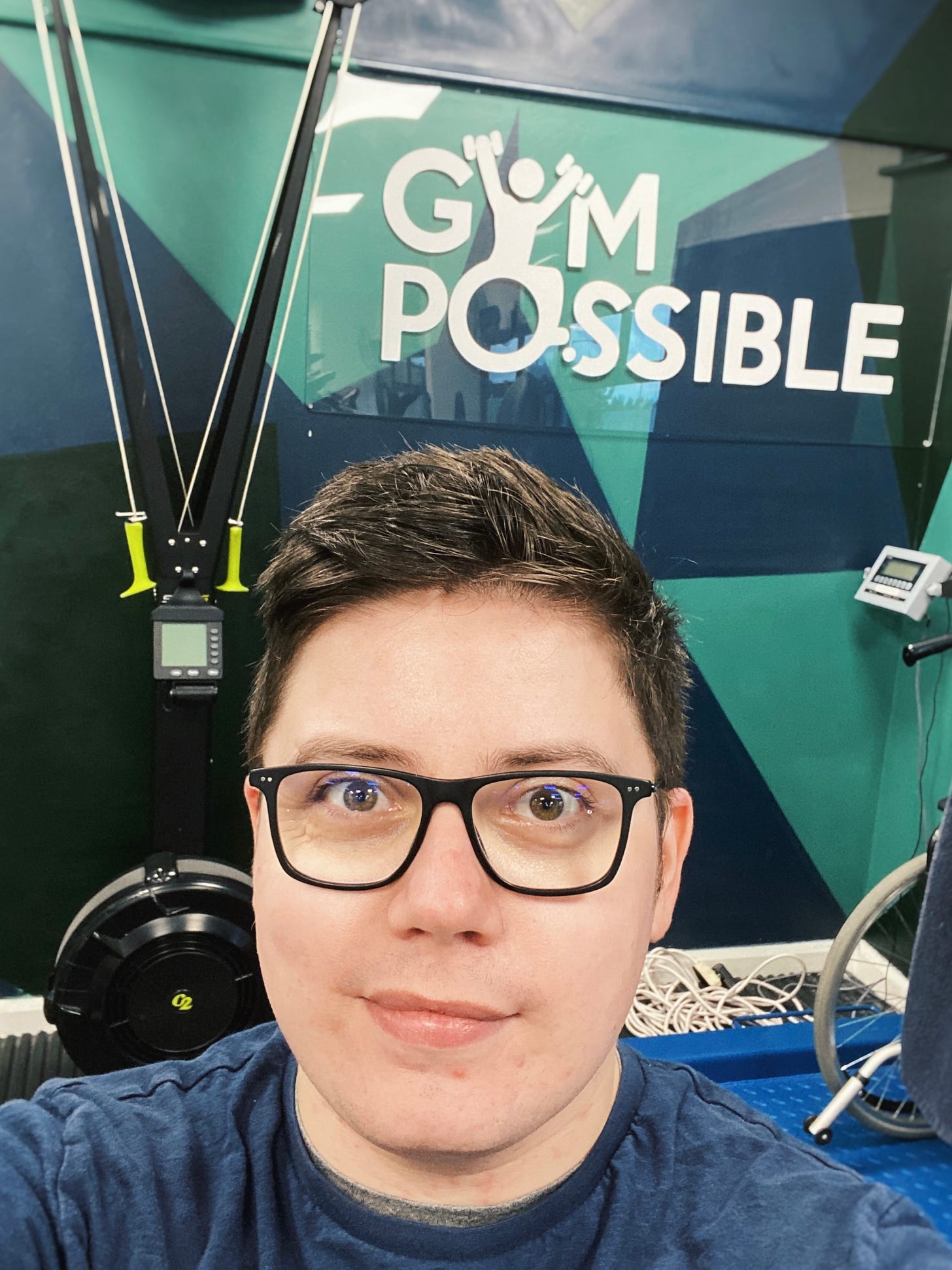 A selfie of Dean at Gym Possible .
