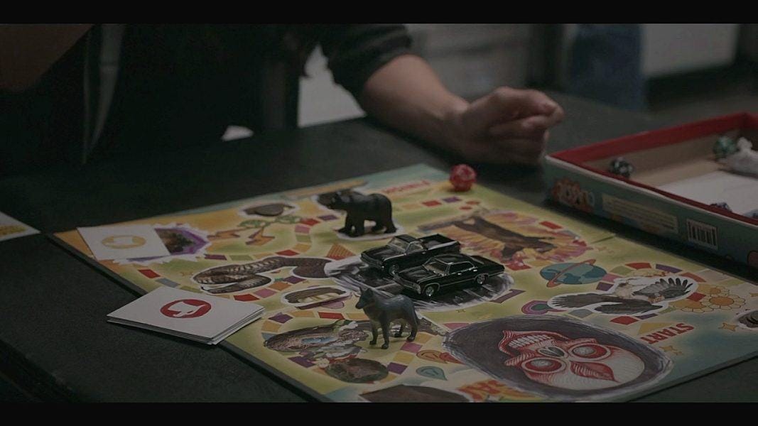 Walker gives Supernatural shout out with Black Impala and bears. Walker gives Supernatural shout out with Black Impala and bears.