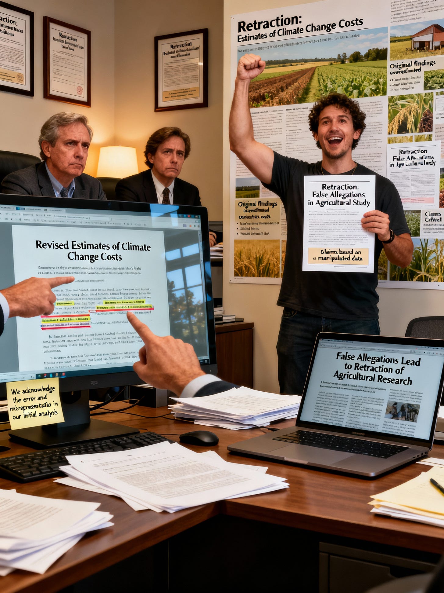 Két tanulmány visszavonása: klímaváltozás költségtúlbecslés és mezőgazdaságellenes aktivista kifogás.