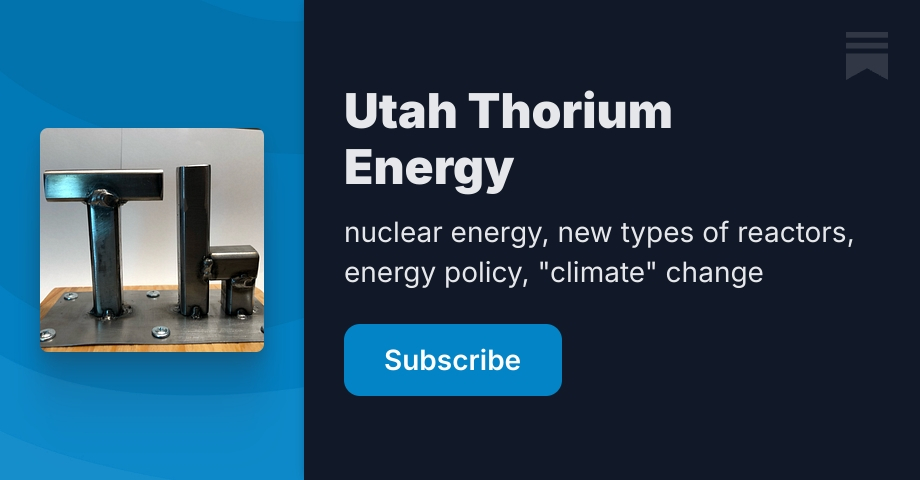Utah Thorium Energy | Brian W Rex | Substack