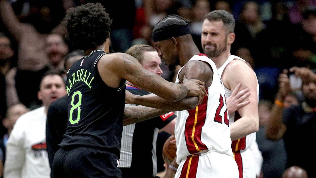 4 players ejected after melee in Pelicans-Heat game; Jimmy Butler has hand  placed on his throat | Fox News