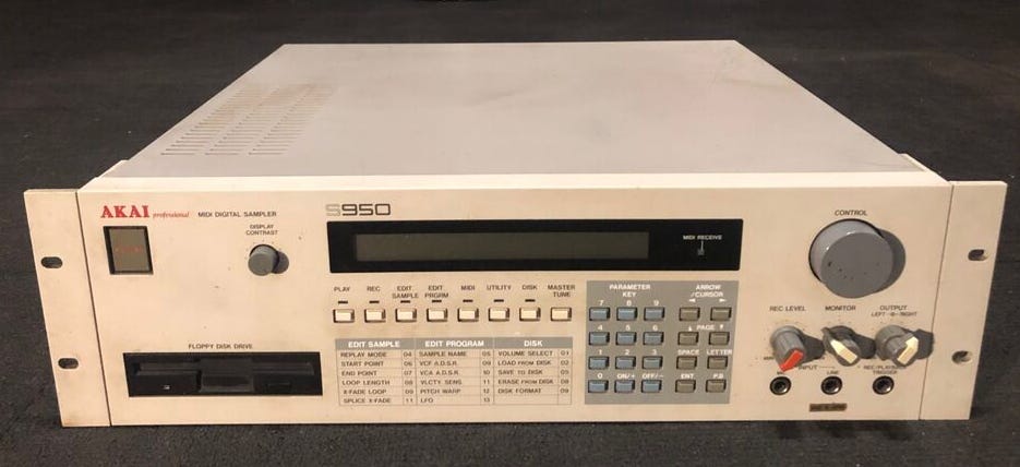 An Akai S950 Sampler.  I hope this one has extra memory in it!