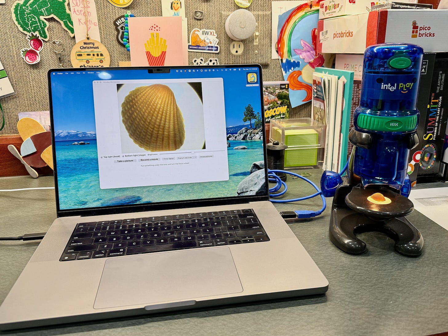 The QX3 microscope beside my laptop running Windley Microscope The QX3 microscope beside my laptop running Windley Microscope