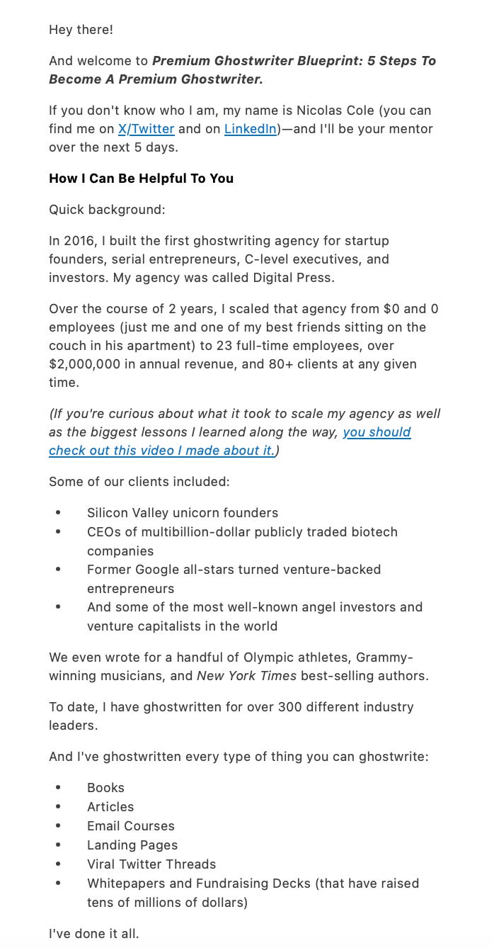 nicolas cole welcome mail nicolas cole welcome mail