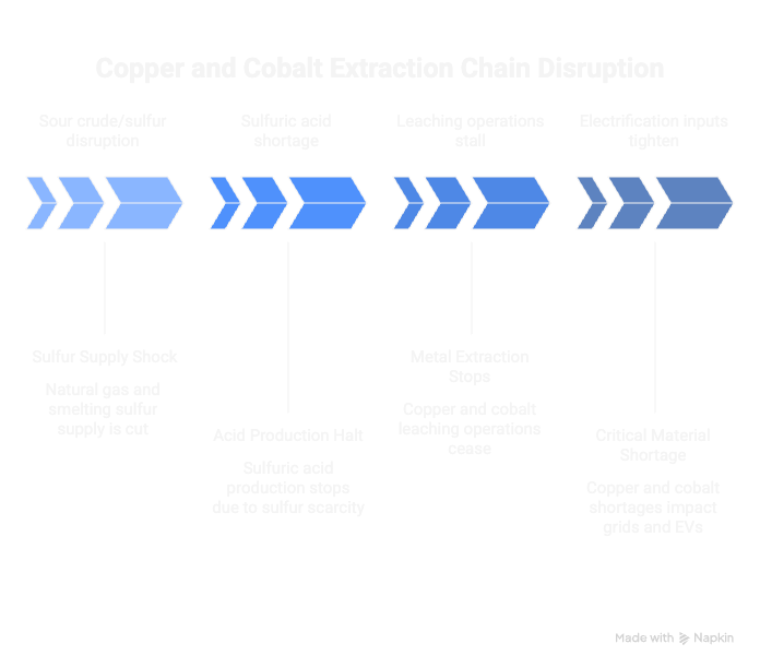 Copper and Cobalt Extraction Supply Chain disruption infographic